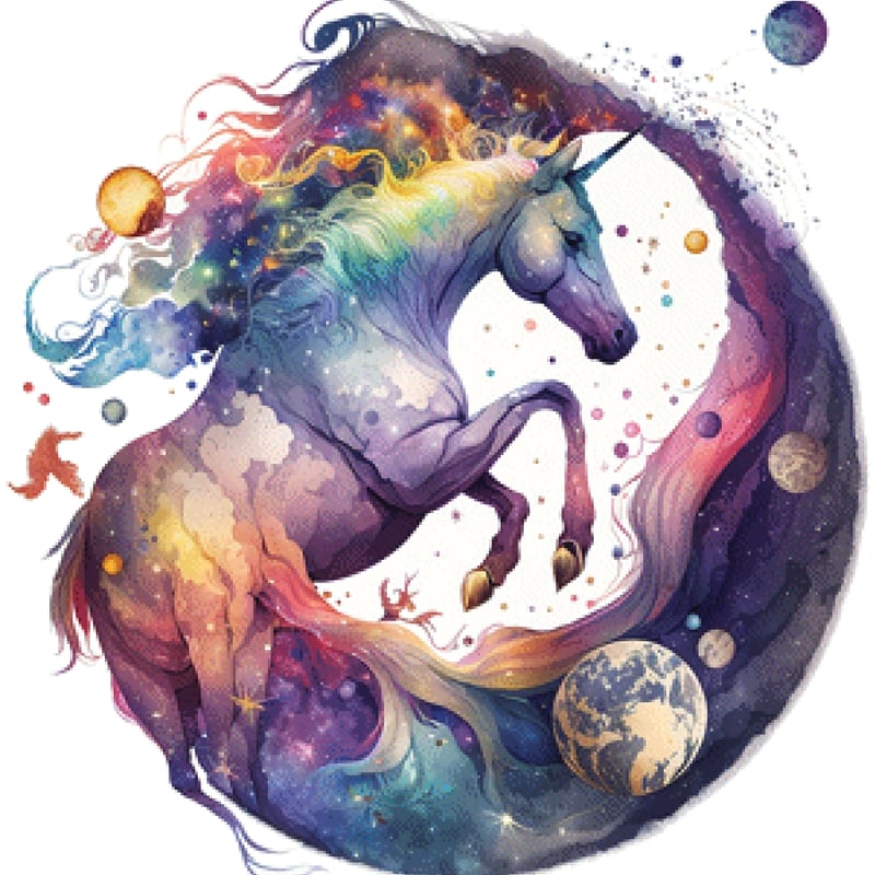 Pixelfee Diamond Painting Rainbow Unicorn#1 Aquarell