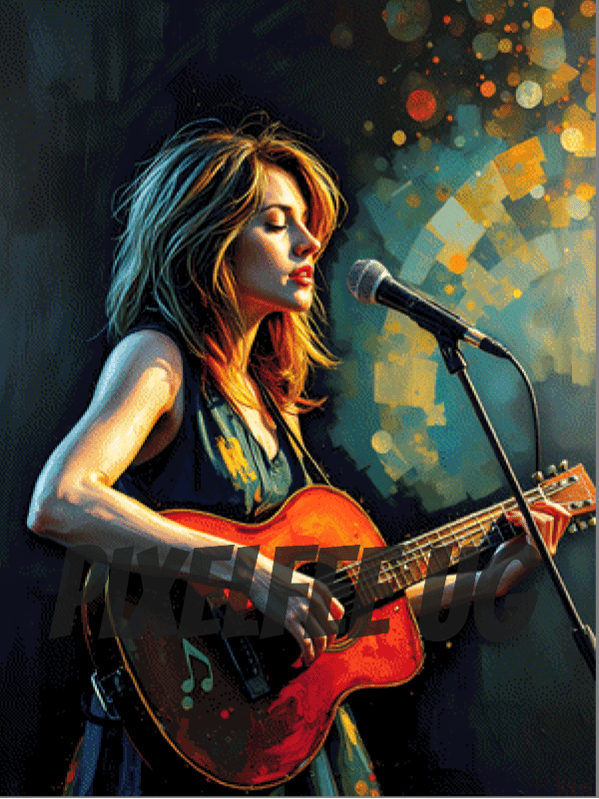 Pixelfee Diamond Painting Das Mädchen mit der Gitarre #3 von Pears
