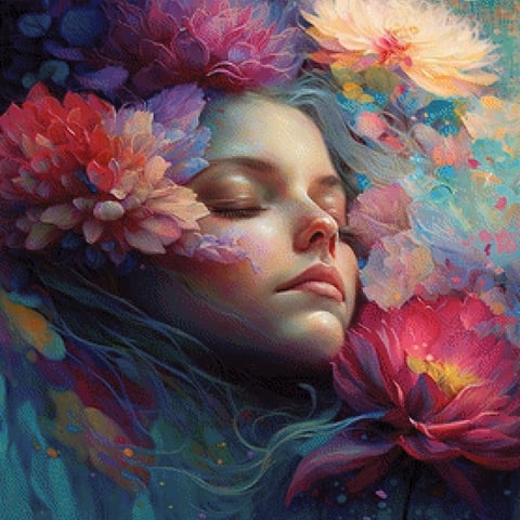 Pixelfee Diamond Painting Flower Bath von Sandrietta_ai