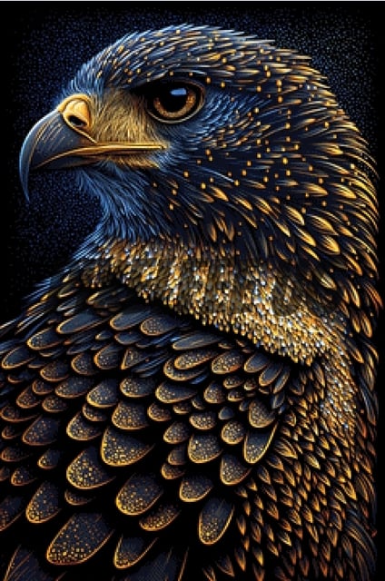 Pixelfee Diamond Painting Golden Eagle von Morgana.fantasy.ai