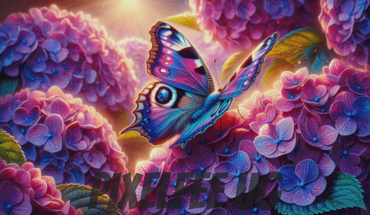 Pixelfee Diamond Painting Purple Hortensien von Tante Tati