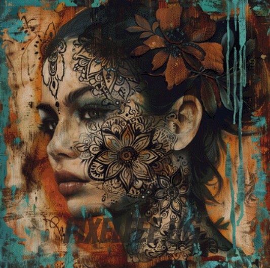 Pixelfee Diamond Painting Abstrakt Tattoo Girl von ArtRosa
