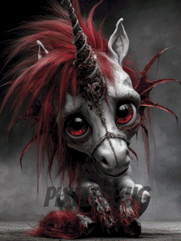 Pixelfee Diamond Painting Bad Unicorn von Kreativköter