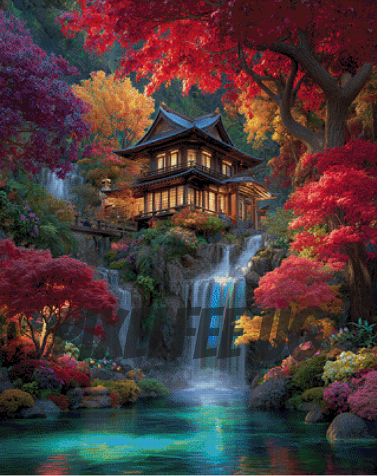 Pixelfee Diamond Painting Harmony House von Bex AI