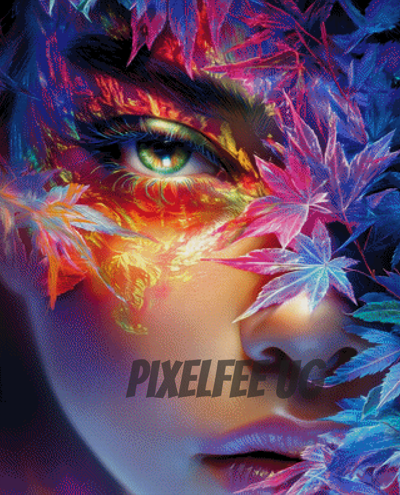 Pixelfee Diamond Painting Maple Mirage von Bex AI