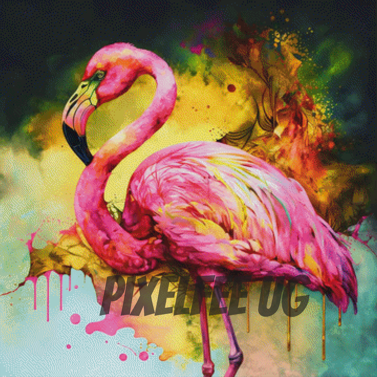 Pixelfee Diamond Painting Flamingo von Bátor Gábor