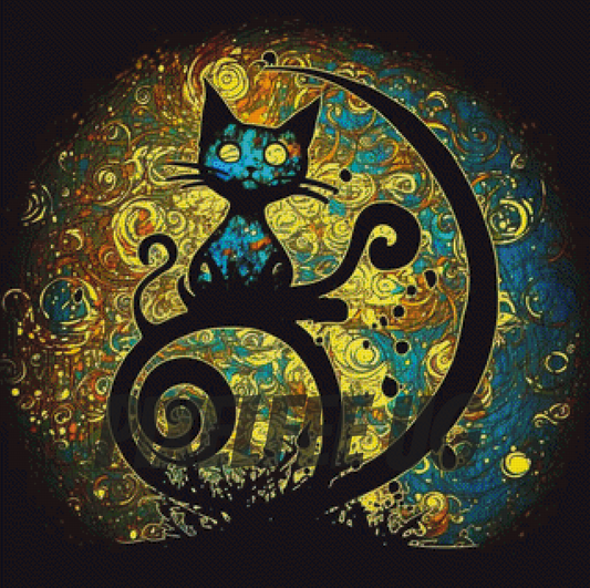 Pixelfee Diamond Painting Kitty At Night von Bátor Gábor