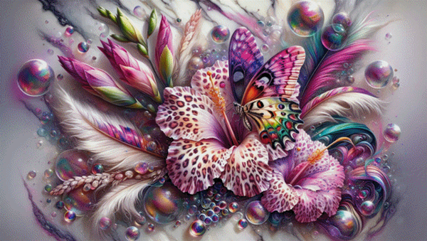 Pixelfee Diamond Painting Leo-Hibiskus Schönheit von Tante Tati