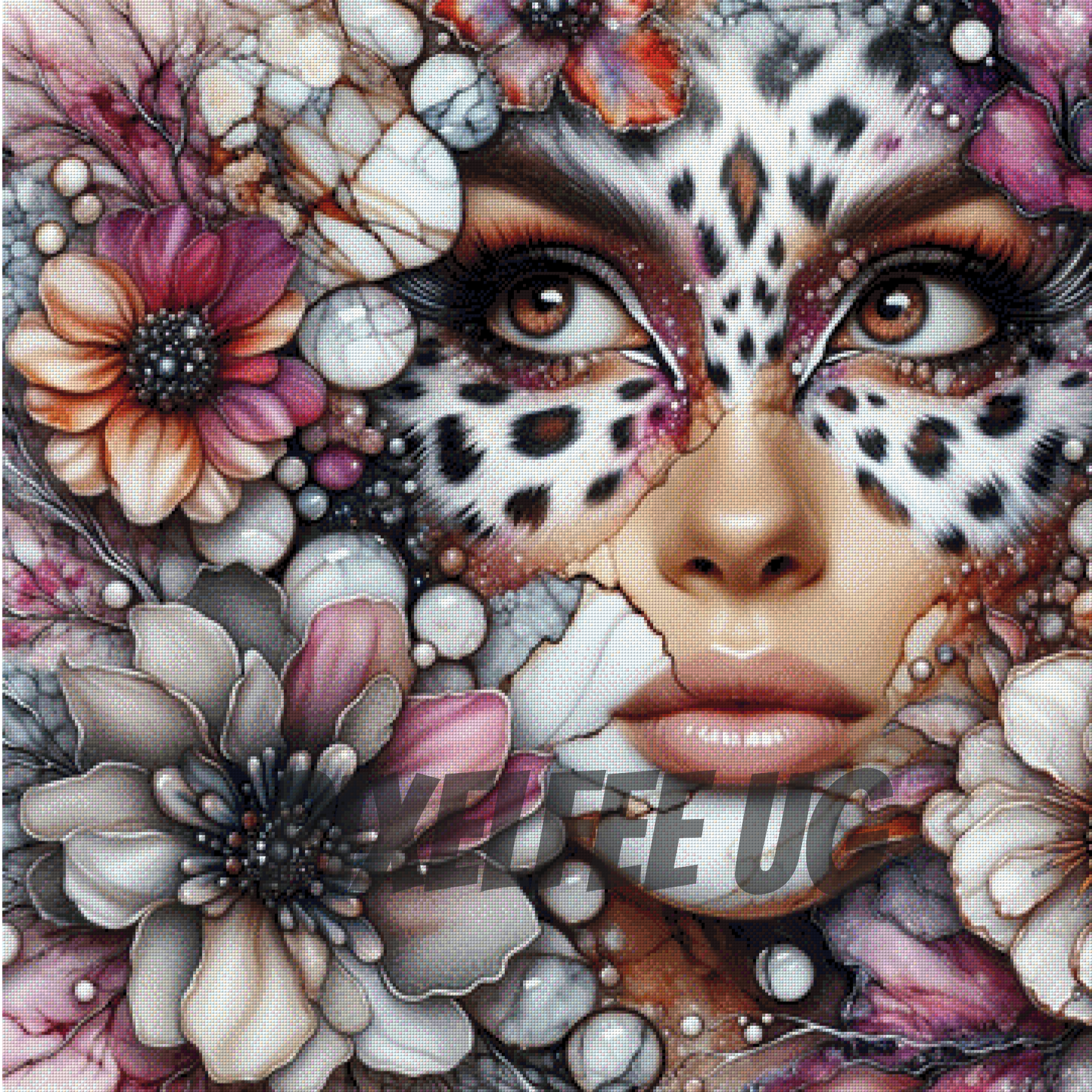 Pixelfee Diamond Painting Leo-Abstrakte Schönheit von Tante Tati