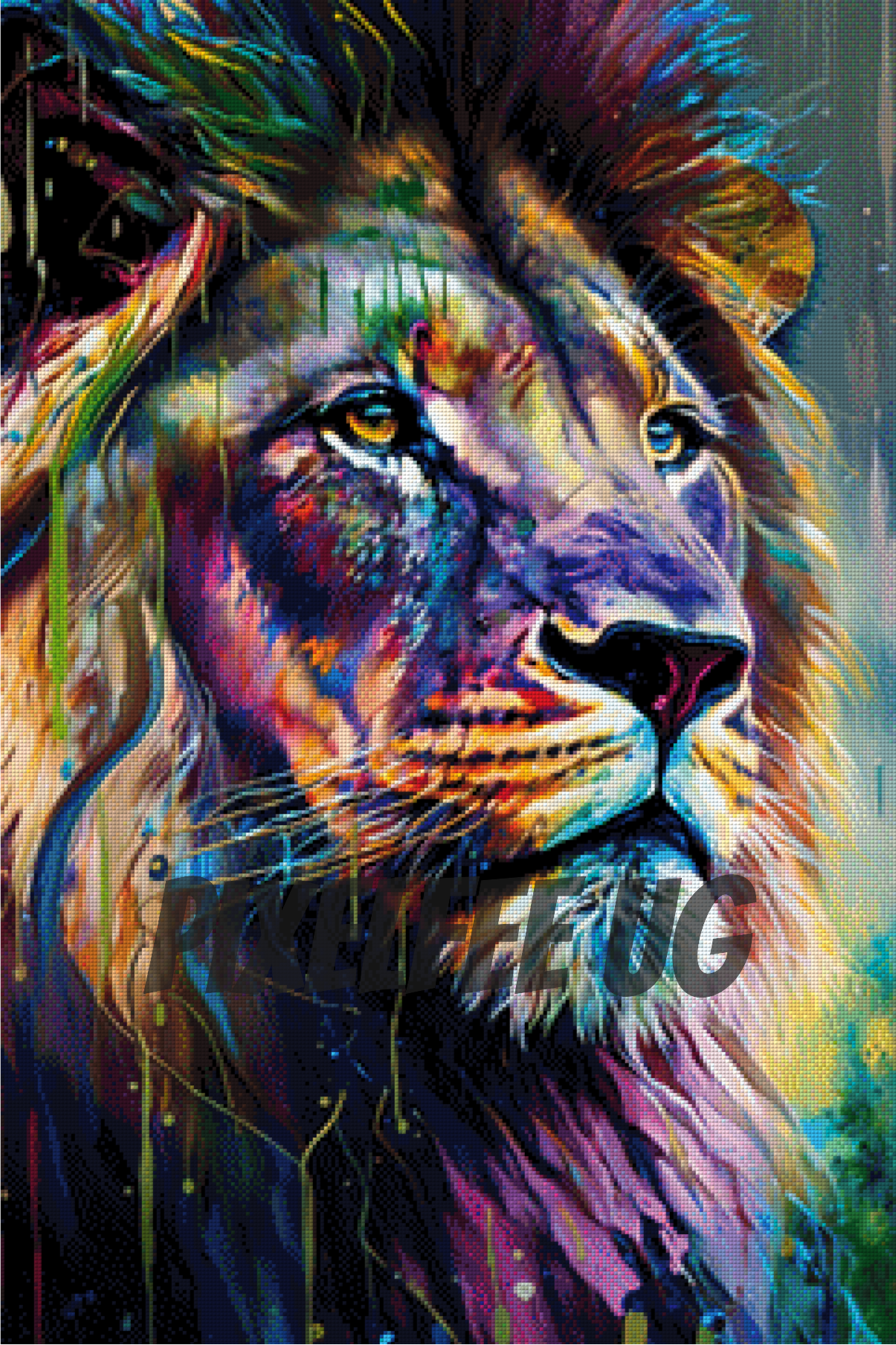 Pixelfee Diamond Painting Lion von Bátor Gábor