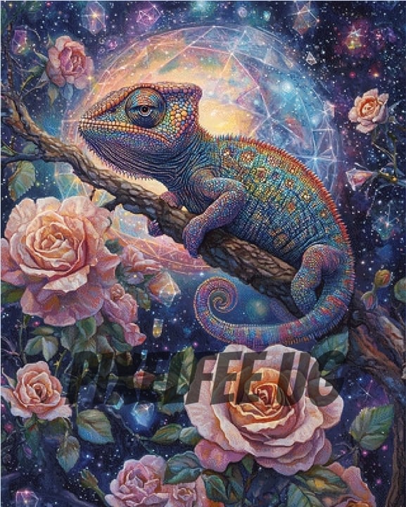 Pixelfee Diamond Painting Chamäleon von Sandrietta_ai