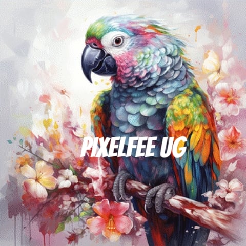Pixelfee Diamond Painting Graupapagai von Sandrietta_ai