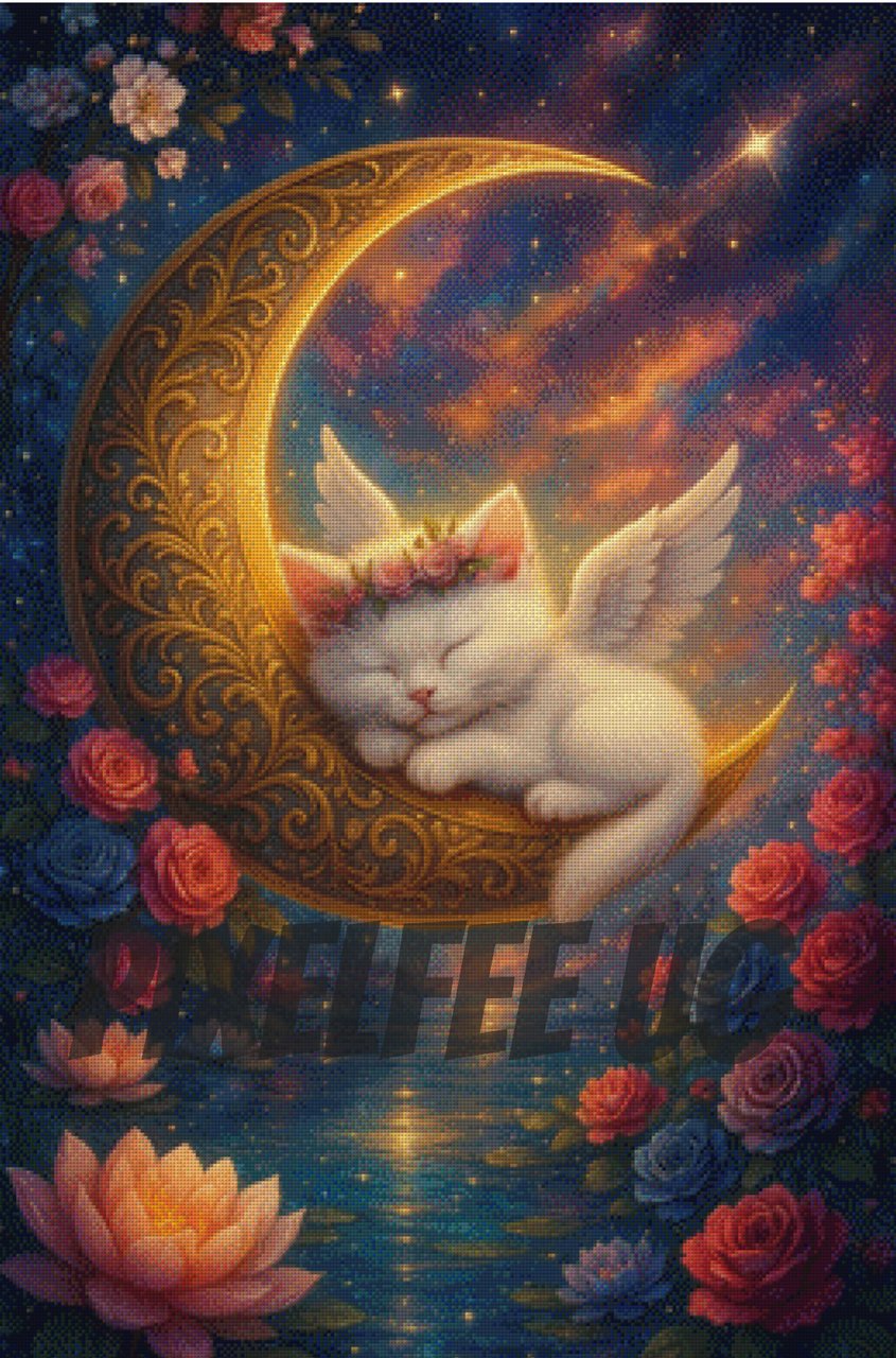 Pixelfee Diamond Painting Sleeping Cat von ArtRosa