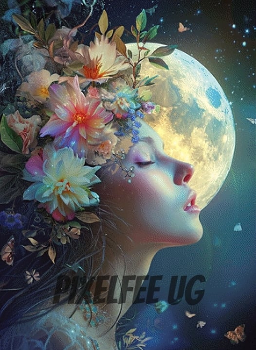 Pixelfee Diamond Painting Moonshine von Sandrietta_ai