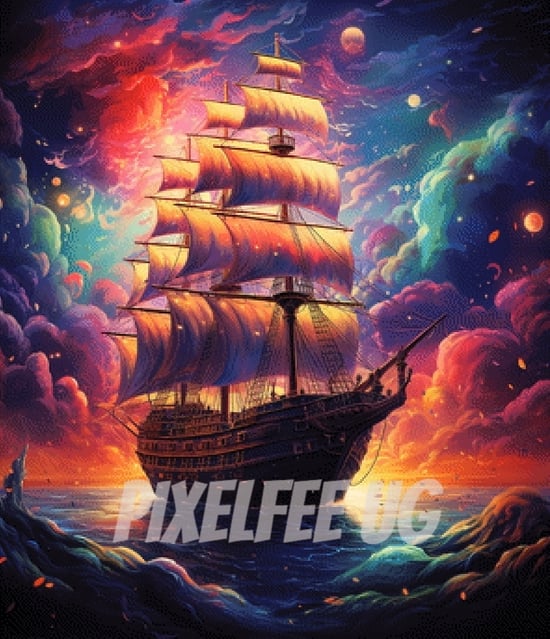 Pixelfee Diamond Painting Vibrant Ship von Sandrietta_ai