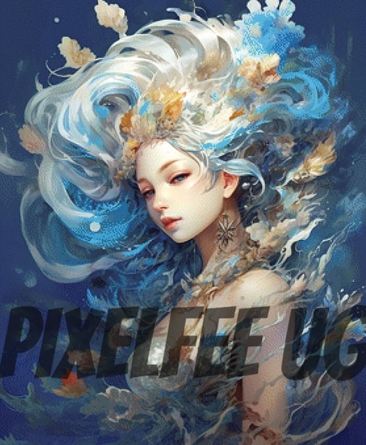 Pixelfee Diamond Painting Beauty Blue Eyes von Sandrietta_ai