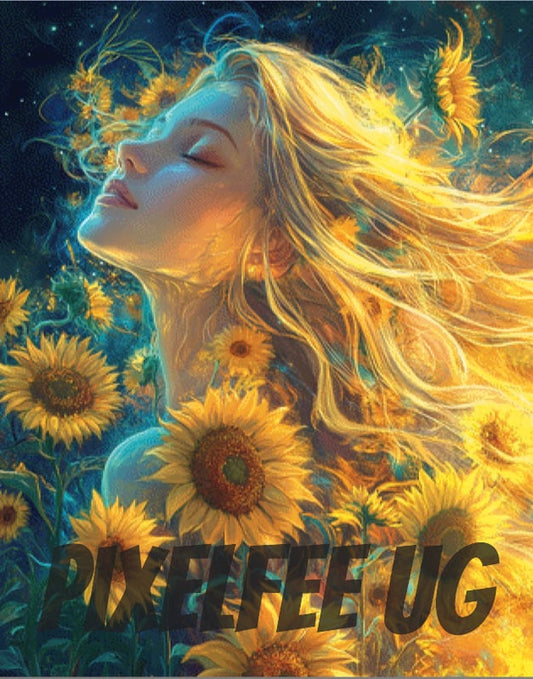 Pixelfee Diamond Painting Bath in Sunflowers von Sandrietta_ai