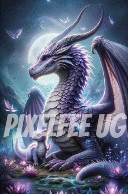 Pixelfee Diamond Painting Happy Dragons von Sandrietta_ai