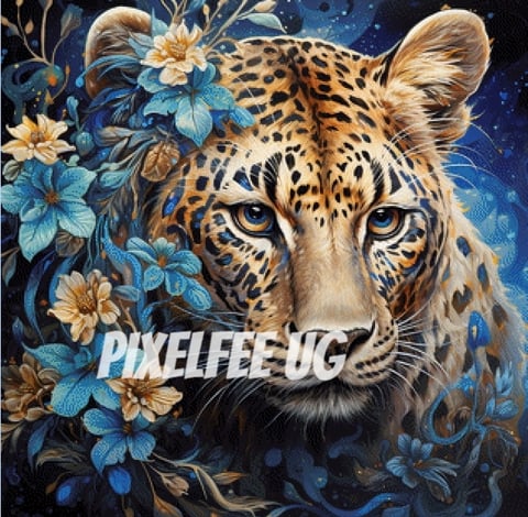Pixelfee Diamond Painting Vibrant Leopard von Sandrietta_ai