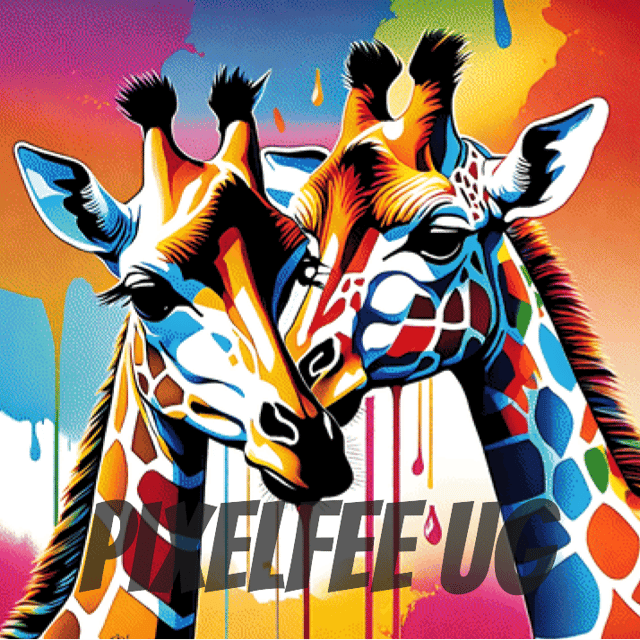Pixelfee Diamond Painting Giraffenliebe von Pears