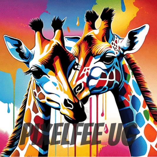 Pixelfee Diamond Painting Giraffenliebe von Pears