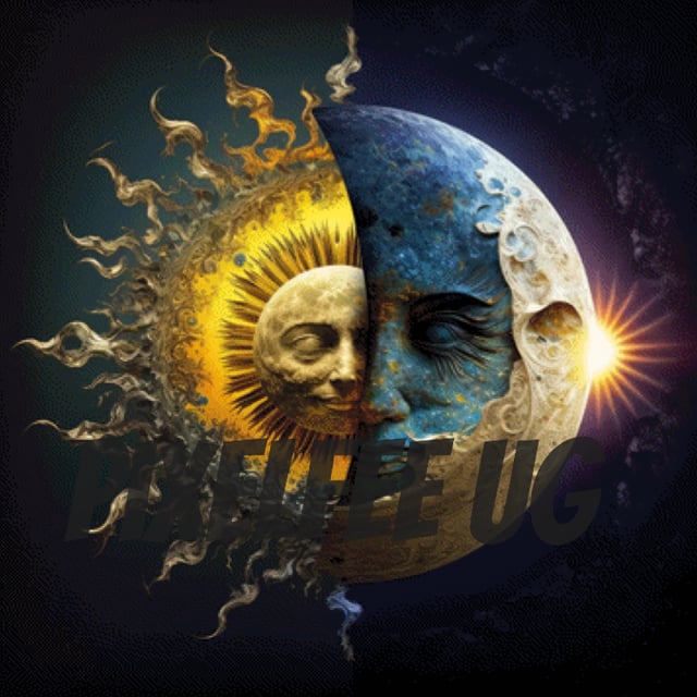 Pixelfee Diamond Painting celestial moon and sun von Kreativköter