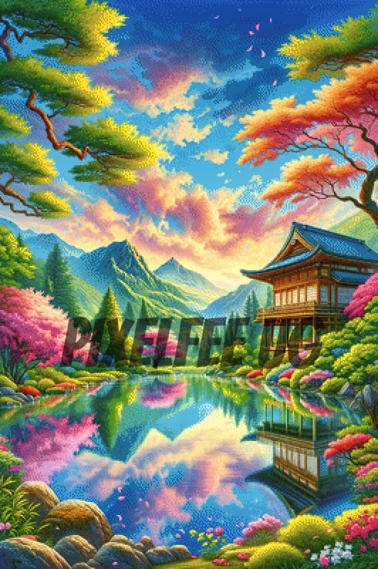 Pixelfee Diamond Painting Silent Lake von Sandrietta_ai