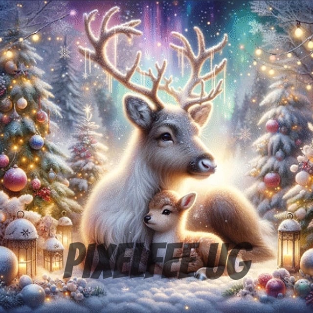 Pixelfee Diamond Painting Little Reindeer von Sandrietta_ai