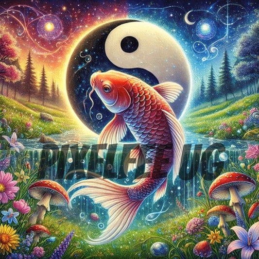Pixelfee Diamond Painting YingYang von Sandrietta_ai