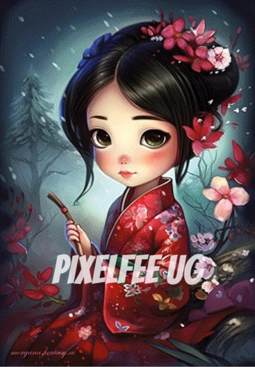 Pixelfee Diamond Painting #46 Little Asian Girl von Morgana.fantasy.ai