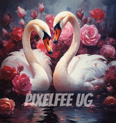 Pixelfee Diamond Painting SwanLove von Sandrietta_ai