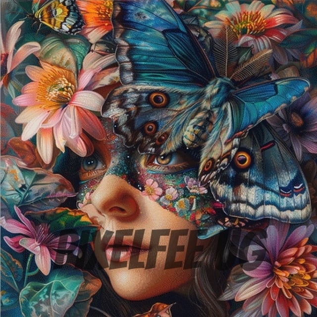 Pixelfee Diamond Painting Butterfly Girl #2 von Sandrietta_ai