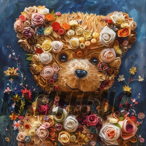 Pixelfee Diamond Painting Flowerteddy von Kreativköter