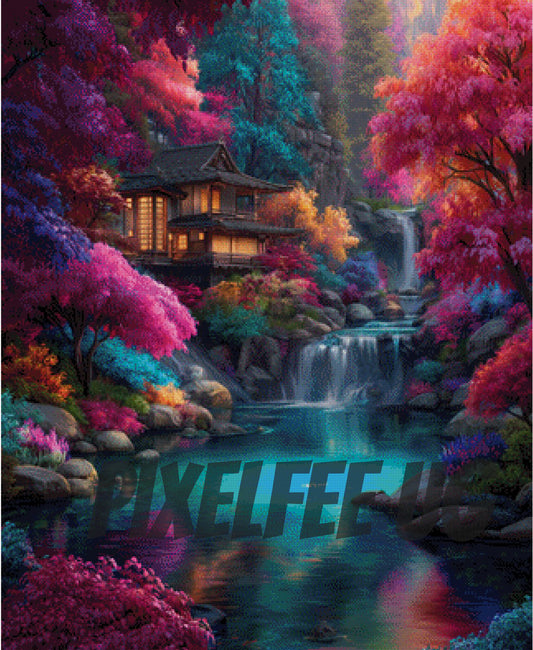 Pixelfee Diamond Painting Whispering Falls von Bex Ai