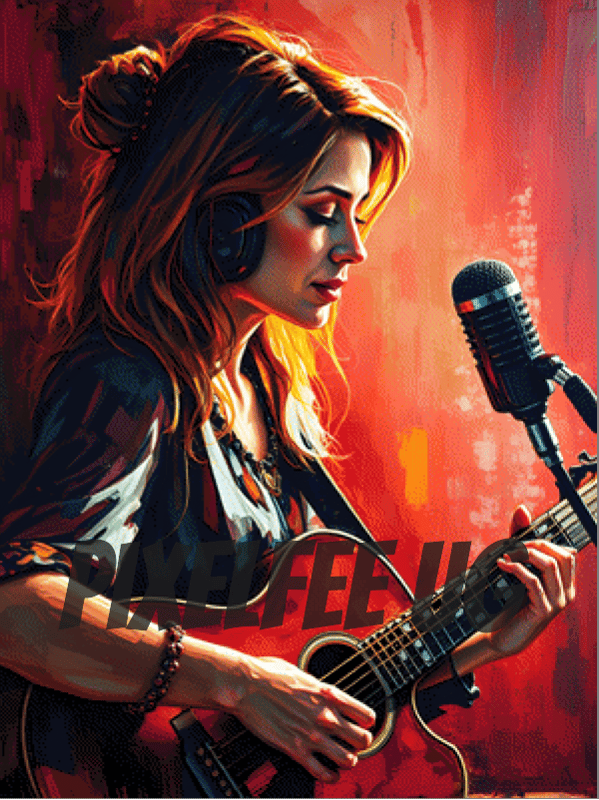 Pixelfee Diamond Painting Das Mädchen mit der Gitarre #4 von Pears