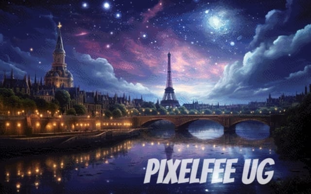 Pixelfee Diamond Painting Paris at Night von Sandrietta_ai