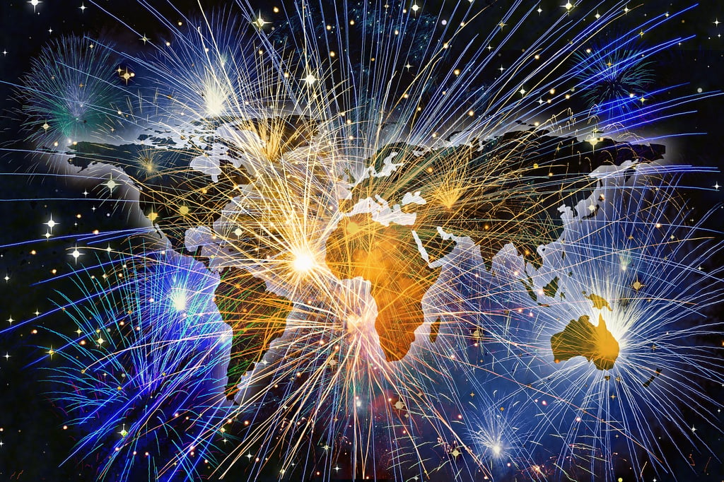 Pixelfee Diamond Painting Bild: Feuerwerk