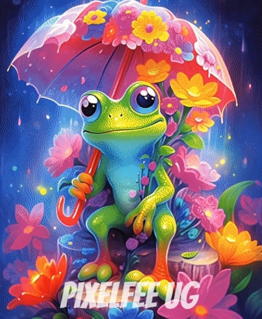 Pixelfee Diamond Painting Vibrant Froggy von Sandrietta_ai