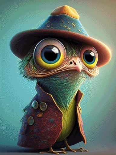 Pixelfee Diamond Painting Bird with Hat von Sandrietta_ai
