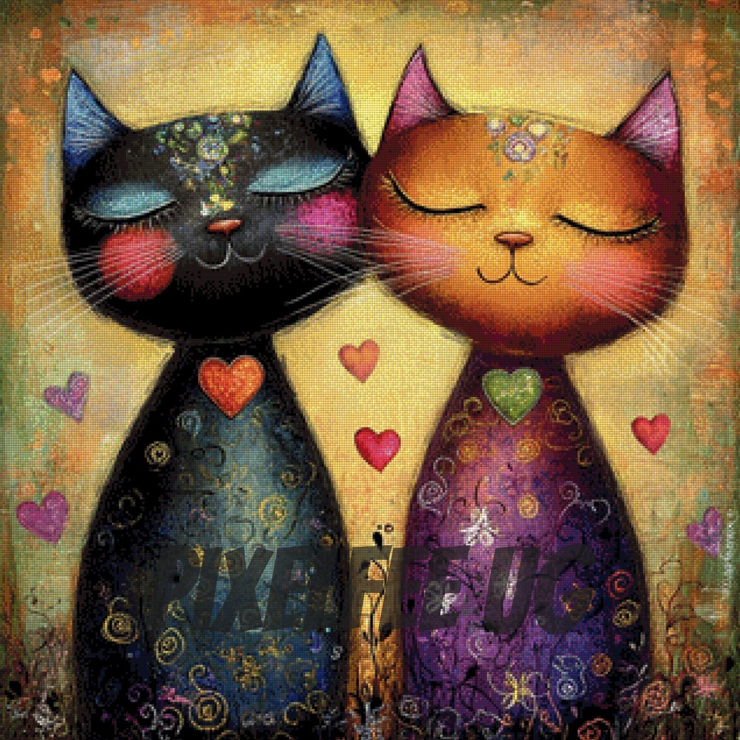 Pixelfee Diamond Painting Kittys der Liebe von CaroFelicia