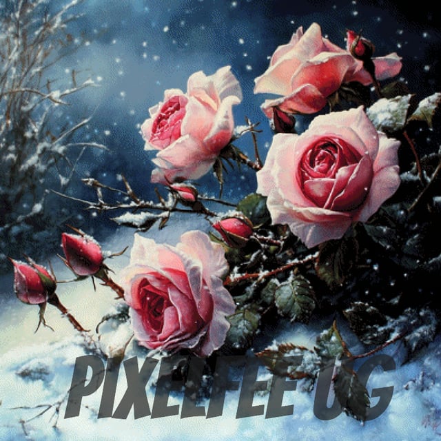 Pixelfee Diamond Painting WinterRoses von Kreativköter