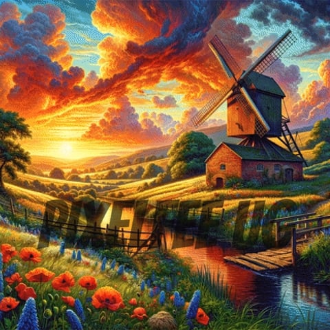 Pixelfee Diamond Painting Mühle von Sandrietta_ai