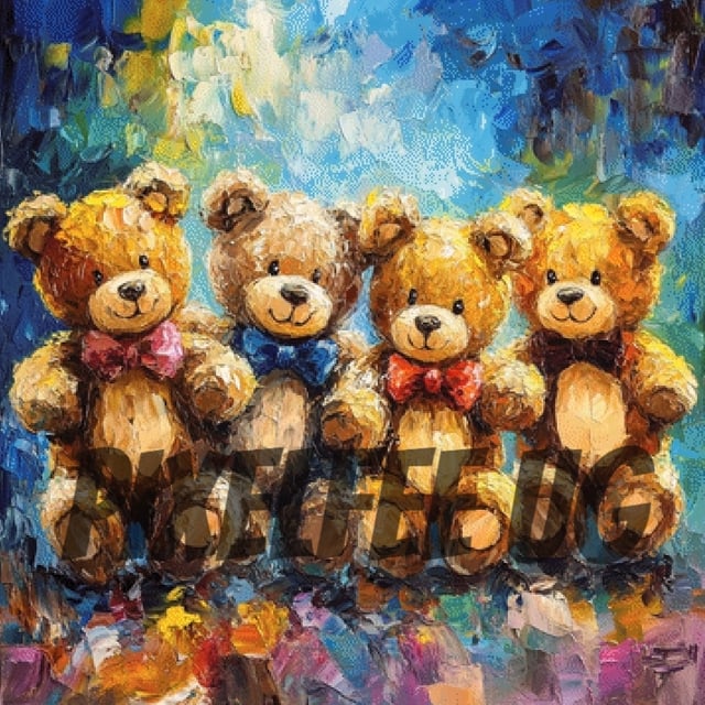 Pixelfee Diamond Painting Group of Teddys von Kreativköter