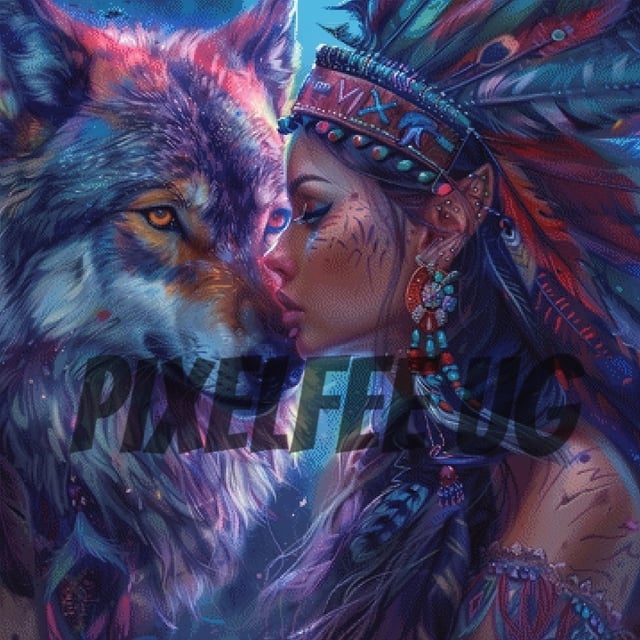 Pixelfee Diamond Painting Indian Duo#2 von Sandrietta_ai