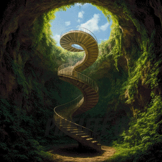 Pixelfee Diamond Painting Treppe von Raven