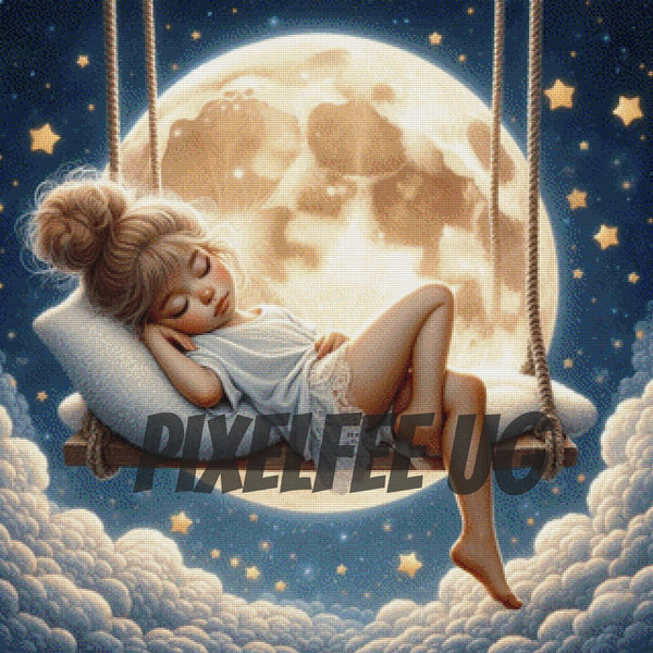 Pixelfee Diamond Painting Good night von Morgana.fantasy.ai