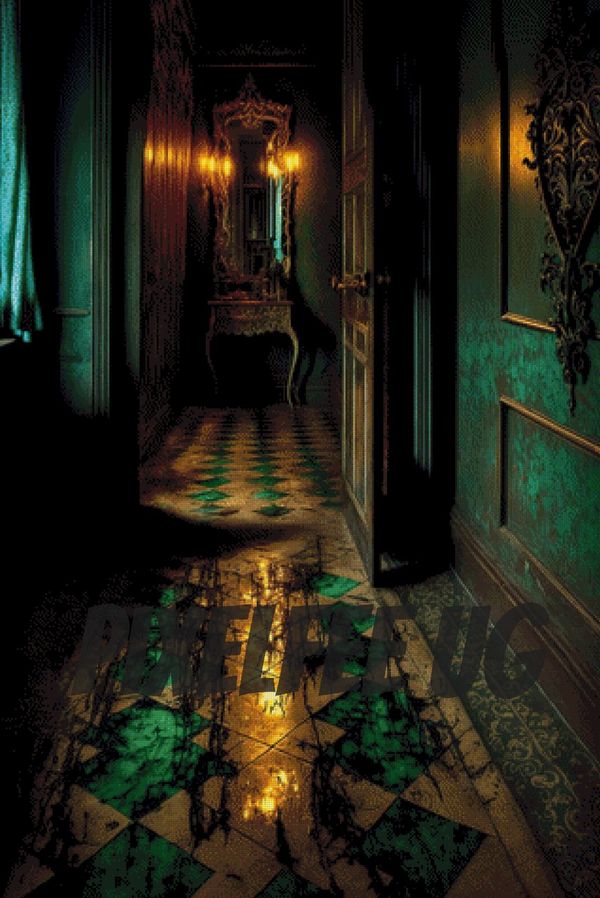 Pixelfee Diamond Painting Green Corridor von Bátor Gábor