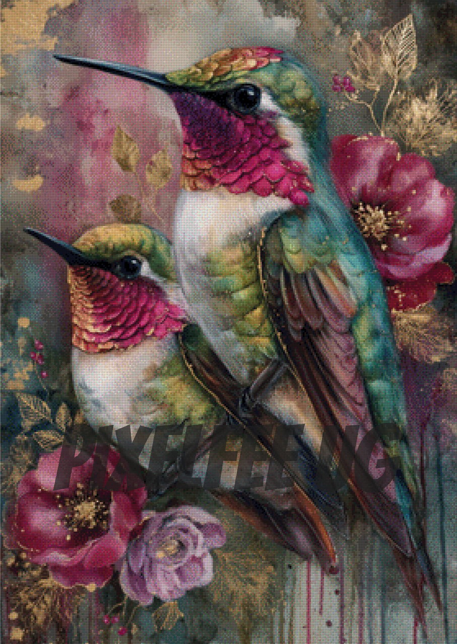 Pixelfee Diamond Painting Hummingbirds von Lexxa