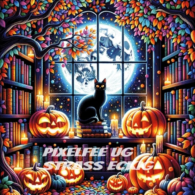 Pixelfee Diamond Painting Halloween Cat von Sandrietta_ai