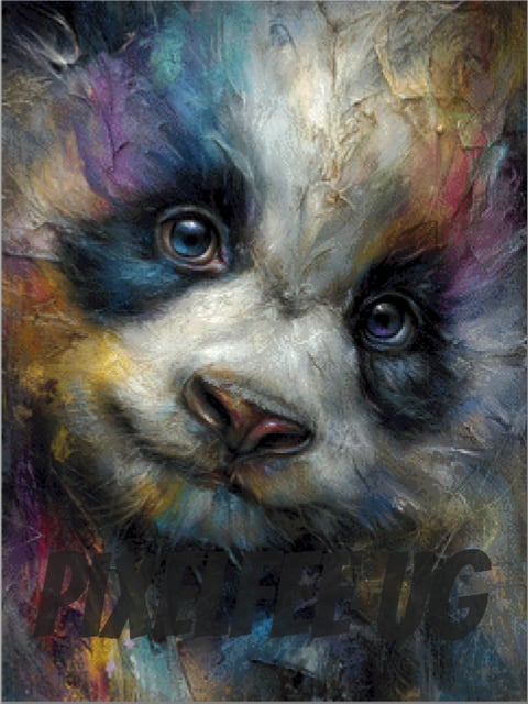 Pixelfee Diamond Painting streetart Panda #2 von Kreativköter